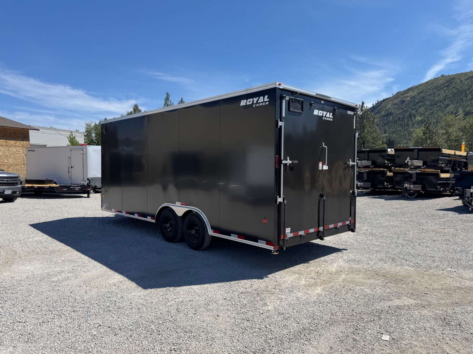 Photo of 2026 Royal Cargo 8.5x20 +V Nose 11,400lb Cargo / Enclosed Trailer Car Hauler Extra Height Ramp Door Black (GSR)