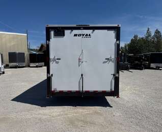 Thumbnail Photo of 2026 Royal Cargo 8.5x24 V Nose Car Hauler Cargo / Enclosed Trailer 11,400lb GVW White Ramp Door Extra Height (GSR)