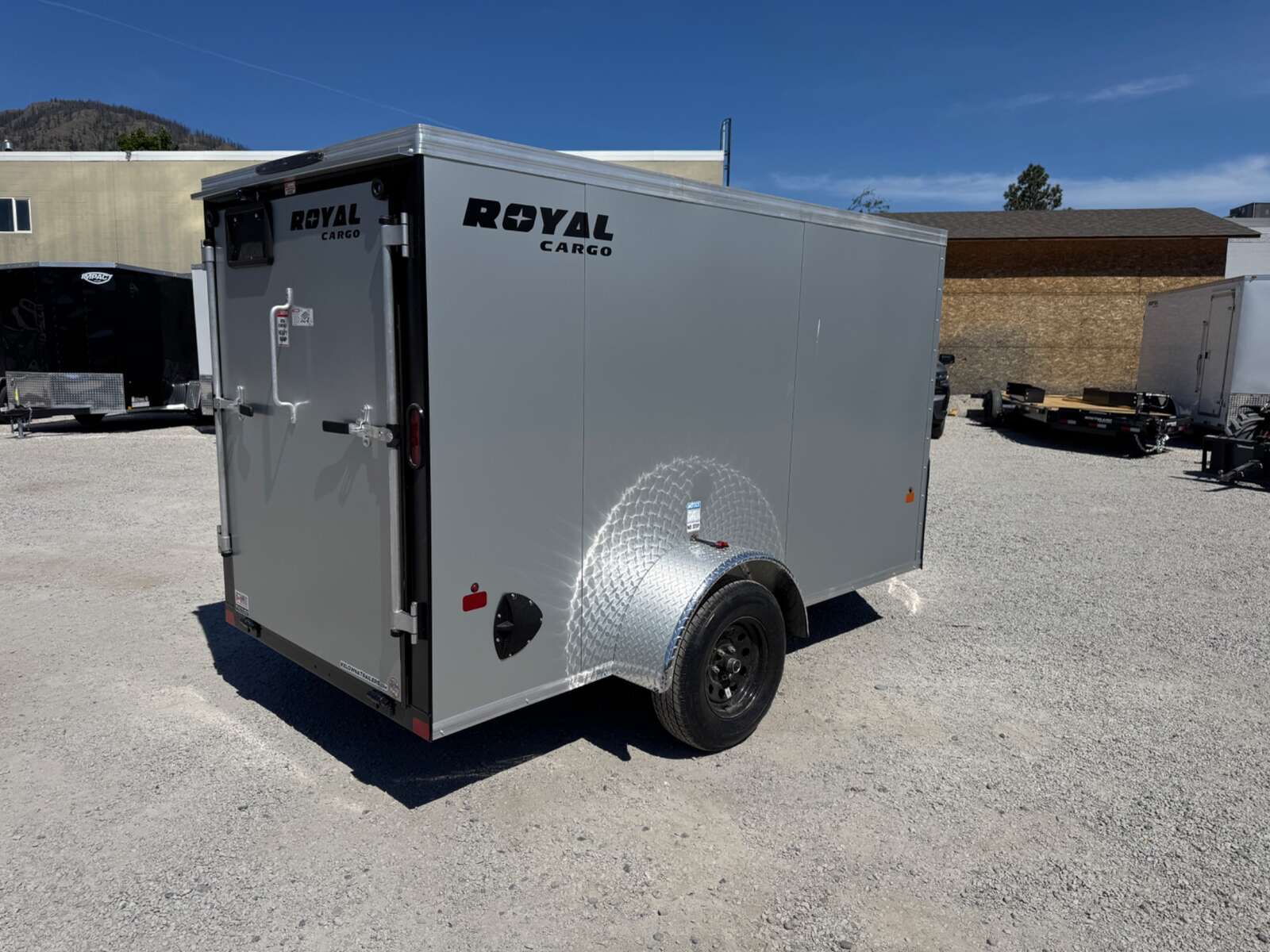 Photo of 2026 Royal Cargo 5x10 Cargo Enclosed Trailer V Nose Ramp Door Silver