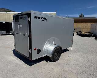 Thumbnail Photo of 2026 Royal Cargo 5x10 Cargo Enclosed Trailer V Nose Ramp Door Silver