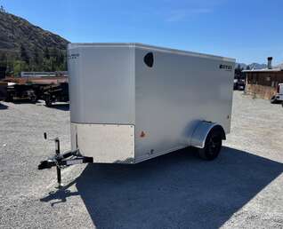Thumbnail Photo of 2026 Royal Cargo 5x10 Cargo Enclosed Trailer V Nose Ramp Door Silver