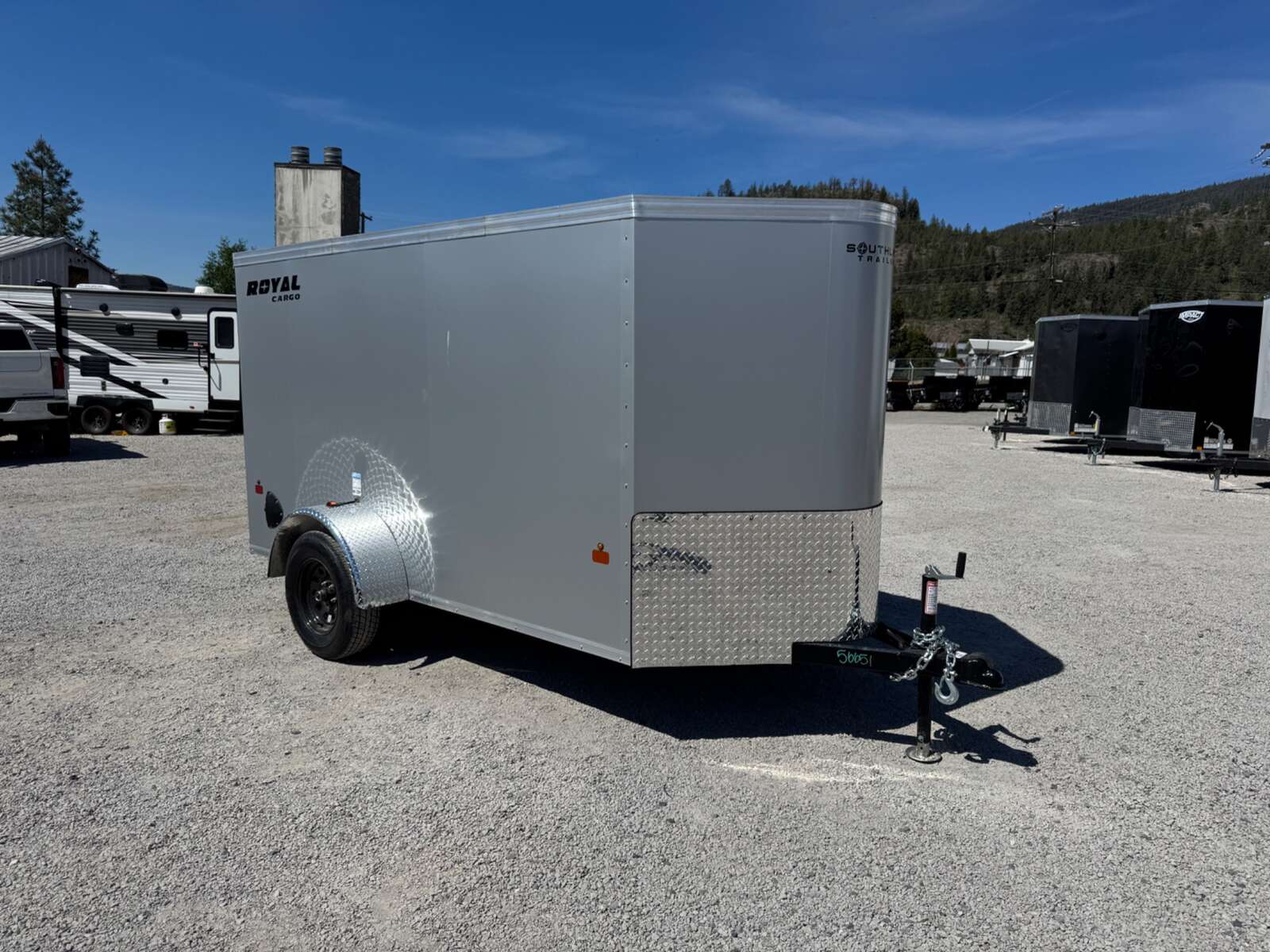 Photo of 2026 Royal Cargo 5x10 Cargo Enclosed Trailer V Nose Ramp Door Silver
