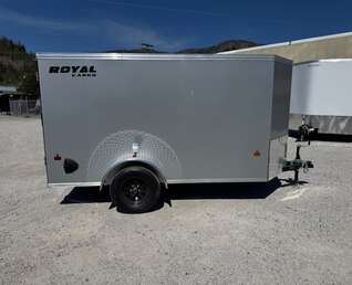 Thumbnail Photo of 2026 Royal Cargo 5x10 Cargo Enclosed Trailer V Nose Ramp Door Silver