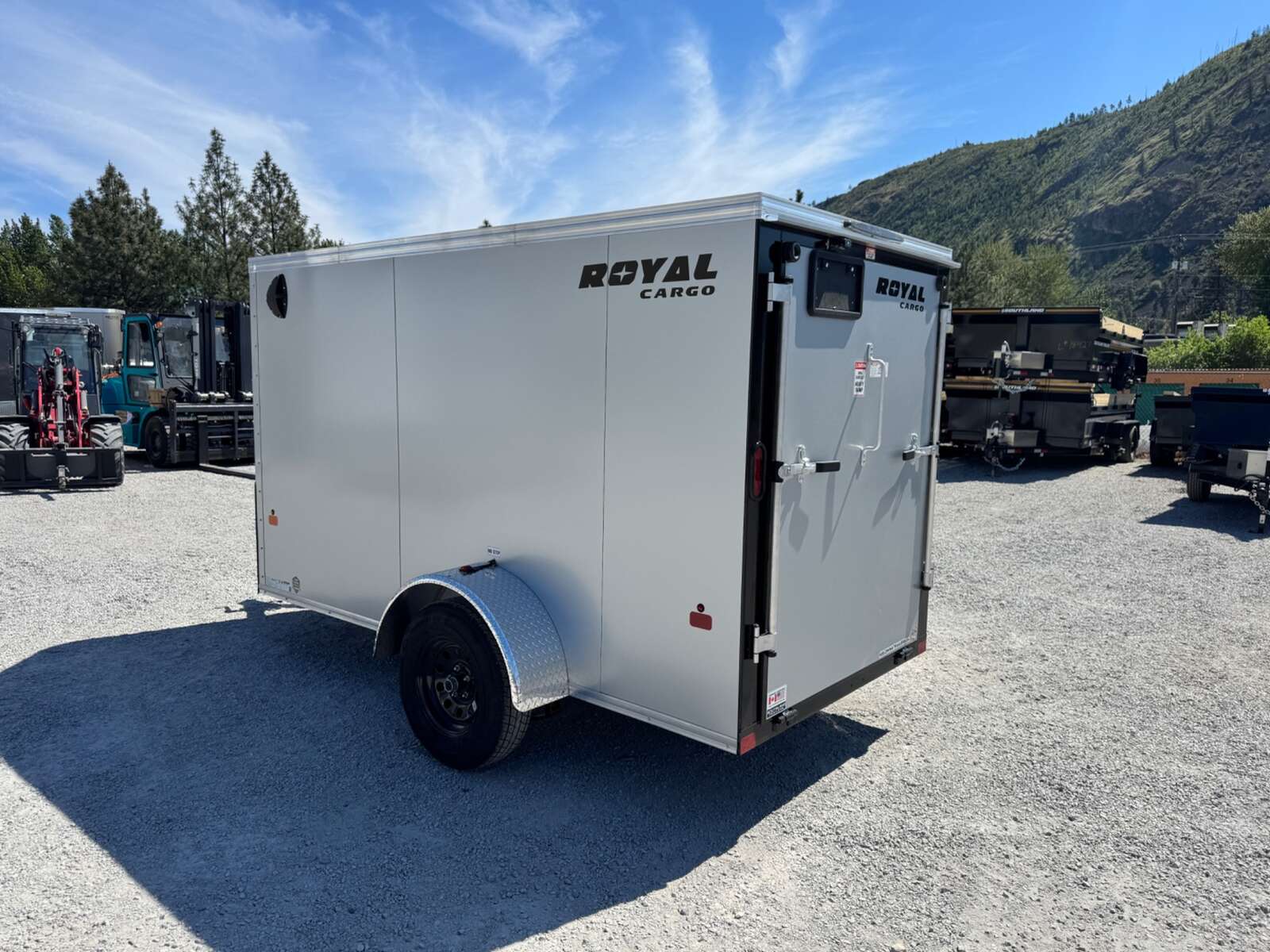 Photo of 2026 Royal Cargo 5x10 Cargo Enclosed Trailer V Nose Ramp Door Silver