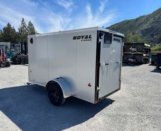 Thumbnail Photo of 2026 Royal Cargo 5x10 Cargo Enclosed Trailer V Nose Ramp Door Silver