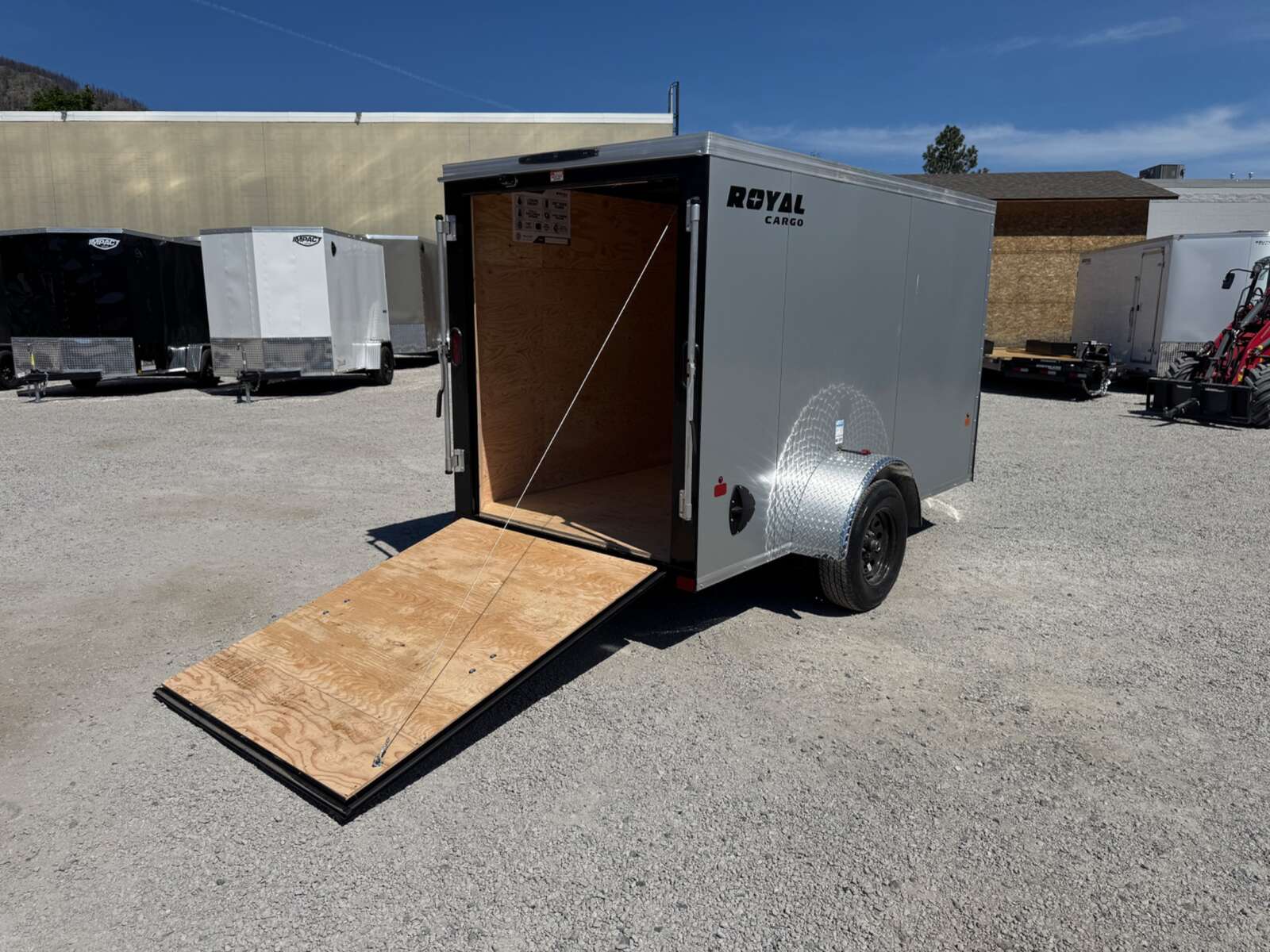 Photo of 2026 Royal Cargo 5x10 Cargo Enclosed Trailer V Nose Ramp Door Silver