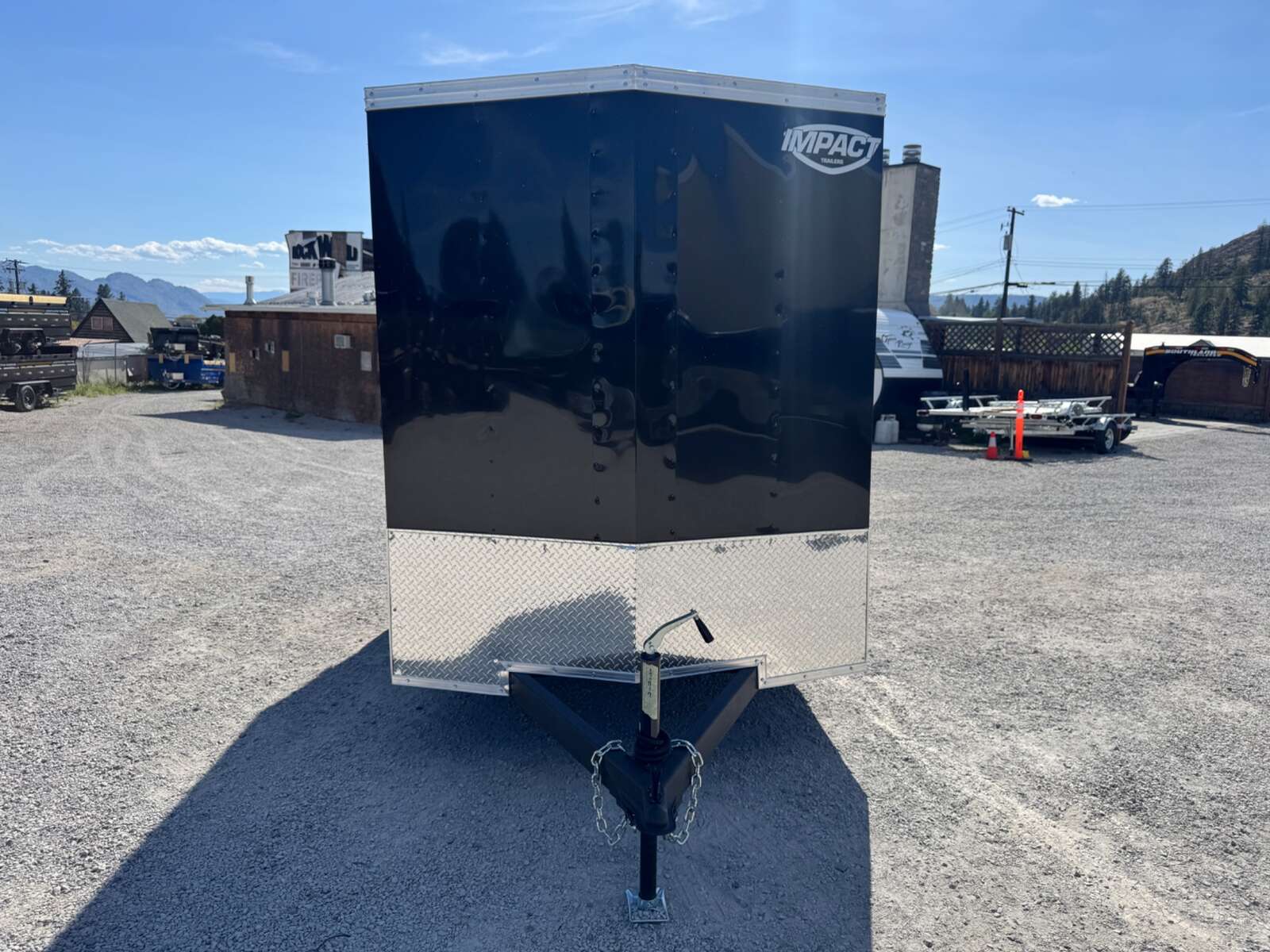 Photo of 2026 Impact Quake 6x10 V Nose Enclosed Cargo Trailer Barn Doors Black Extra Height 2990lb GVW