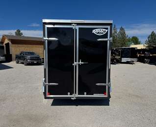 Thumbnail Photo of 2026 Impact Quake 6x10 V Nose Enclosed Cargo Trailer Barn Doors Black Extra Height 2990lb GVW
