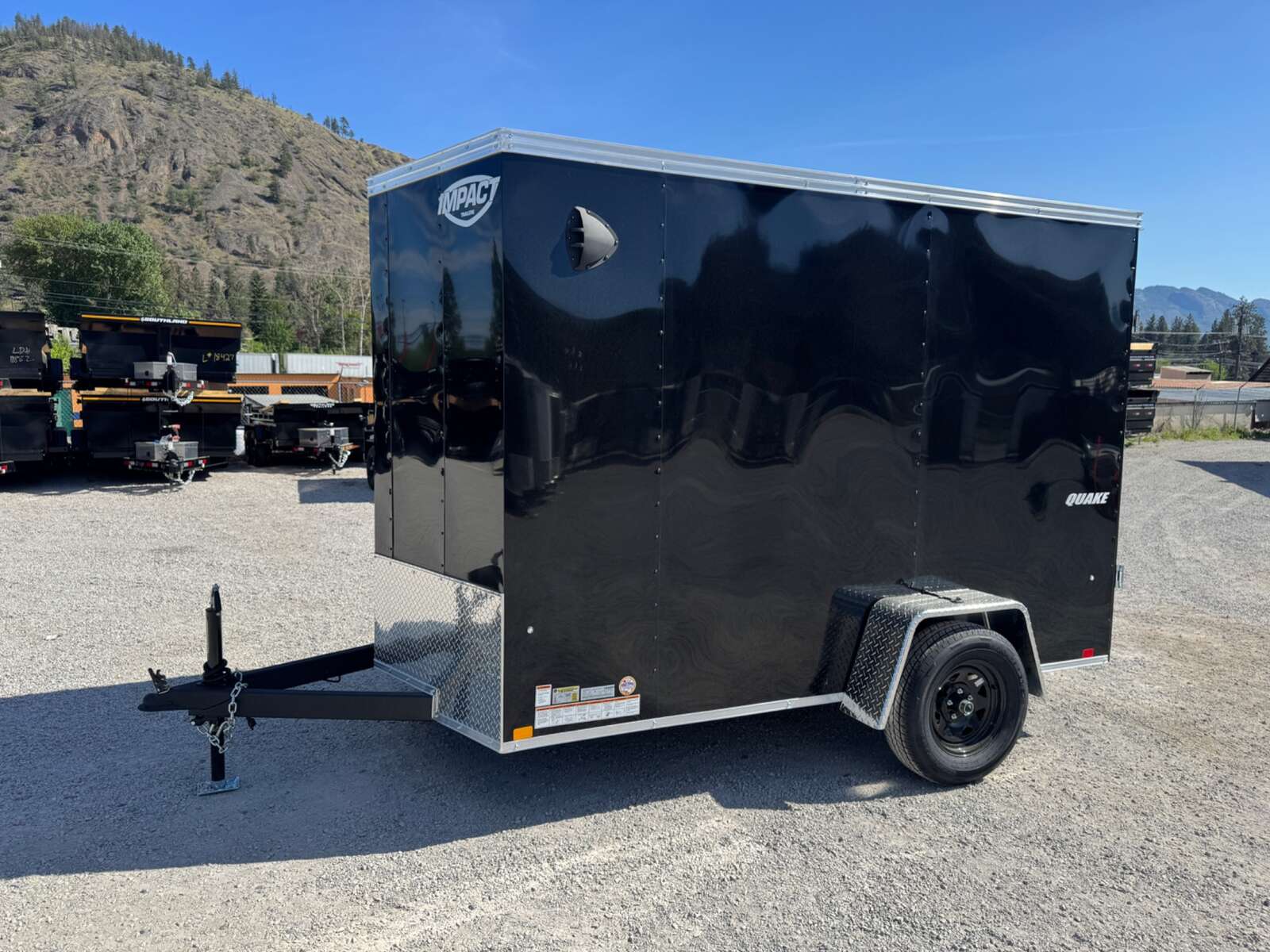 Photo of 2026 Impact Quake 6x10 V Nose Enclosed Cargo Trailer Barn Doors Black Extra Height 2990lb GVW