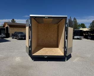Thumbnail Photo of 2026 Impact Quake 6x10 V Nose Enclosed Cargo Trailer Barn Doors Black Extra Height 2990lb GVW