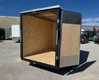 Thumbnail Photo of 2026 Impact Quake 6x10 V Nose Enclosed Cargo Trailer Barn Doors Black Extra Height 2990lb GVW