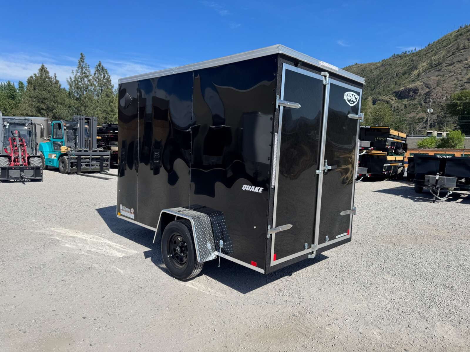 Photo of 2026 Impact Quake 6x10 V Nose Enclosed Cargo Trailer Barn Doors Black Extra Height 2990lb GVW