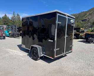 Thumbnail Photo of 2026 Impact Quake 6x10 V Nose Enclosed Cargo Trailer Barn Doors Black Extra Height 2990lb GVW