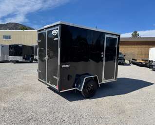 Thumbnail Photo of 2026 Impact Quake 6x10 V Nose Enclosed Cargo Trailer Barn Doors Black Extra Height 2990lb GVW
