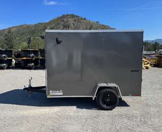 Thumbnail Photo of 2026 Impact Quake 6x10 V Nose Enclosed Cargo Trailer Ramp Door Charcoal Grey Extra Height 2990lb GVW
