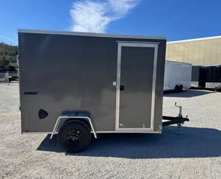 Thumbnail Photo of 2026 Impact Quake 6x10 V Nose Enclosed Cargo Trailer Ramp Door Charcoal Grey Extra Height 2990lb GVW