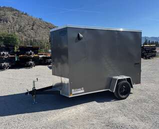 Thumbnail Photo of 2026 Impact Quake 6x10 V Nose Enclosed Cargo Trailer Ramp Door Charcoal Grey Extra Height 2990lb GVW