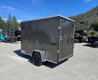 Thumbnail Photo of 2026 Impact Quake 6x10 V Nose Enclosed Cargo Trailer Ramp Door Charcoal Grey Extra Height 2990lb GVW