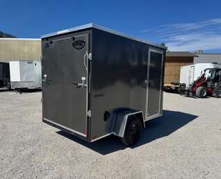 Thumbnail Photo of 2026 Impact Quake 6x10 V Nose Enclosed Cargo Trailer Ramp Door Charcoal Grey Extra Height 2990lb GVW