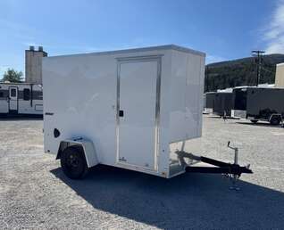 Thumbnail Photo of 2026 Impact Quake 6x10 V Nose Enclosed Cargo Trailer Ramp Door White Extra Height 2990lb GVW