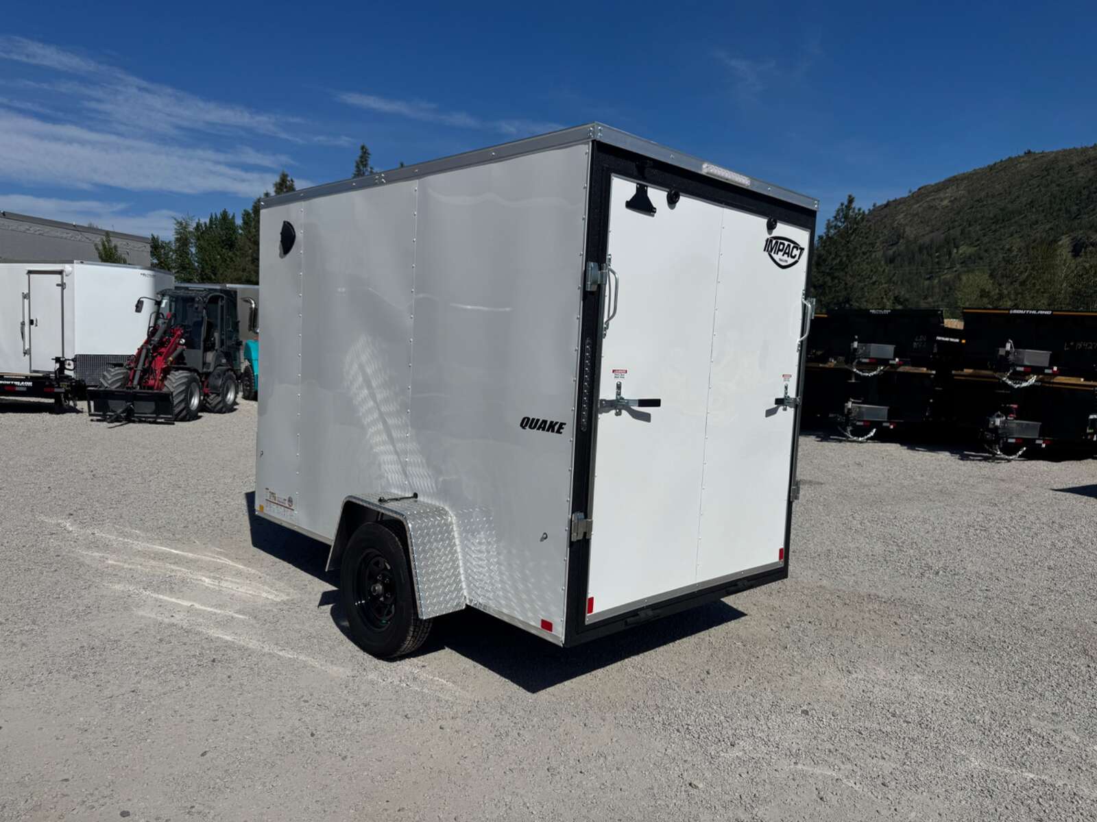 Photo of 2026 Impact Quake 6x10 V Nose Enclosed Cargo Trailer Ramp Door White Extra Height 2990lb GVW