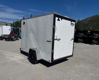 Thumbnail Photo of 2026 Impact Quake 6x10 V Nose Enclosed Cargo Trailer Ramp Door White Extra Height 2990lb GVW