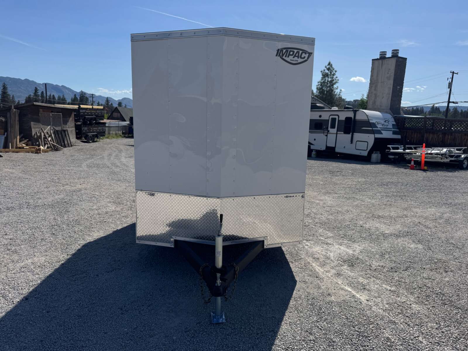Photo of 2026 Impact Quake 6x10 V Nose Enclosed Cargo Trailer Ramp Door White Extra Height 2990lb GVW