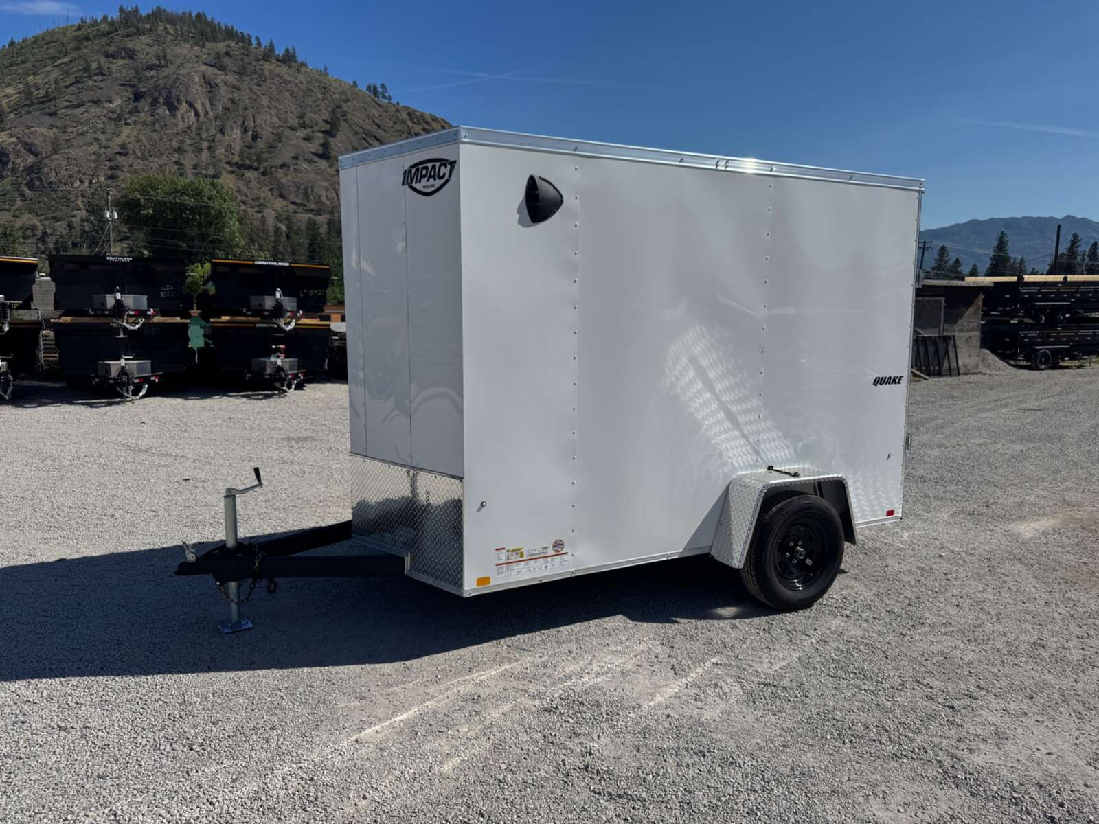 Photo of 2026 Impact Quake 6x10 V Nose Enclosed Cargo Trailer Ramp Door White Extra Height 2990lb GVW