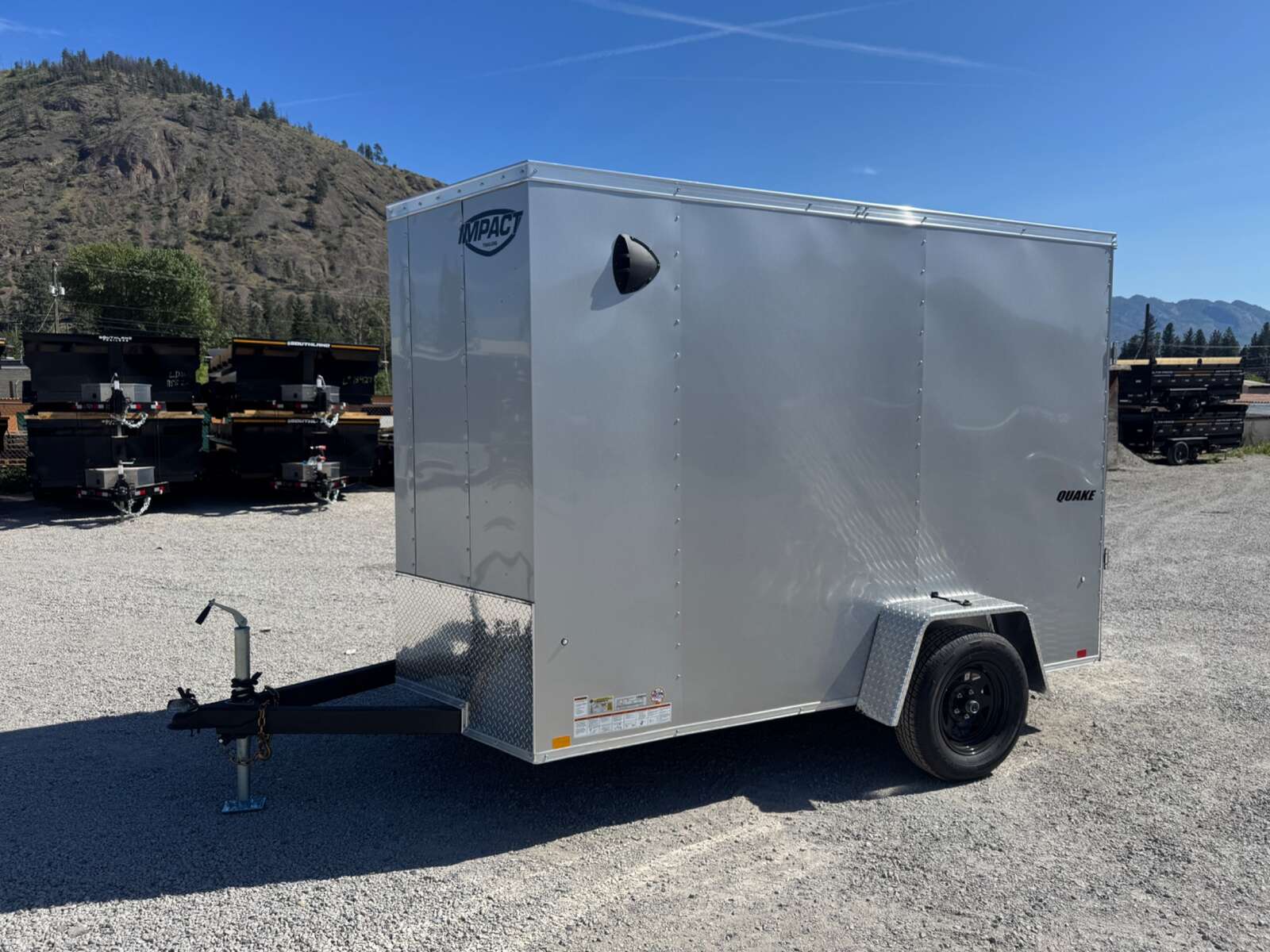 Photo of 2026 Impact Quake 6x10 V Nose Enclosed Cargo Trailer Ramp Door Silver Extra Height 2990lb GVW