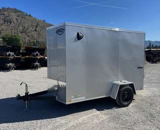 Thumbnail Photo of 2026 Impact Quake 6x10 V Nose Enclosed Cargo Trailer Ramp Door Silver Extra Height 2990lb GVW