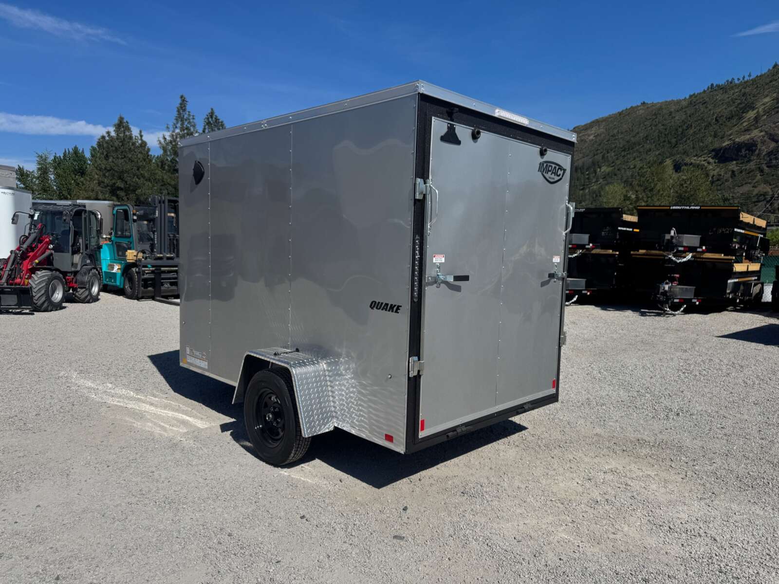 Photo of 2026 Impact Quake 6x10 V Nose Enclosed Cargo Trailer Ramp Door Silver Extra Height 2990lb GVW