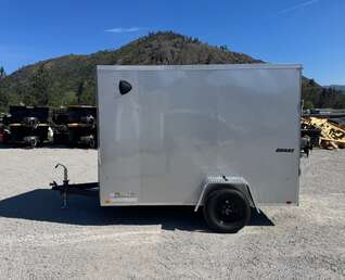 Thumbnail Photo of 2026 Impact Quake 6x10 V Nose Enclosed Cargo Trailer Ramp Door Silver Extra Height 2990lb GVW