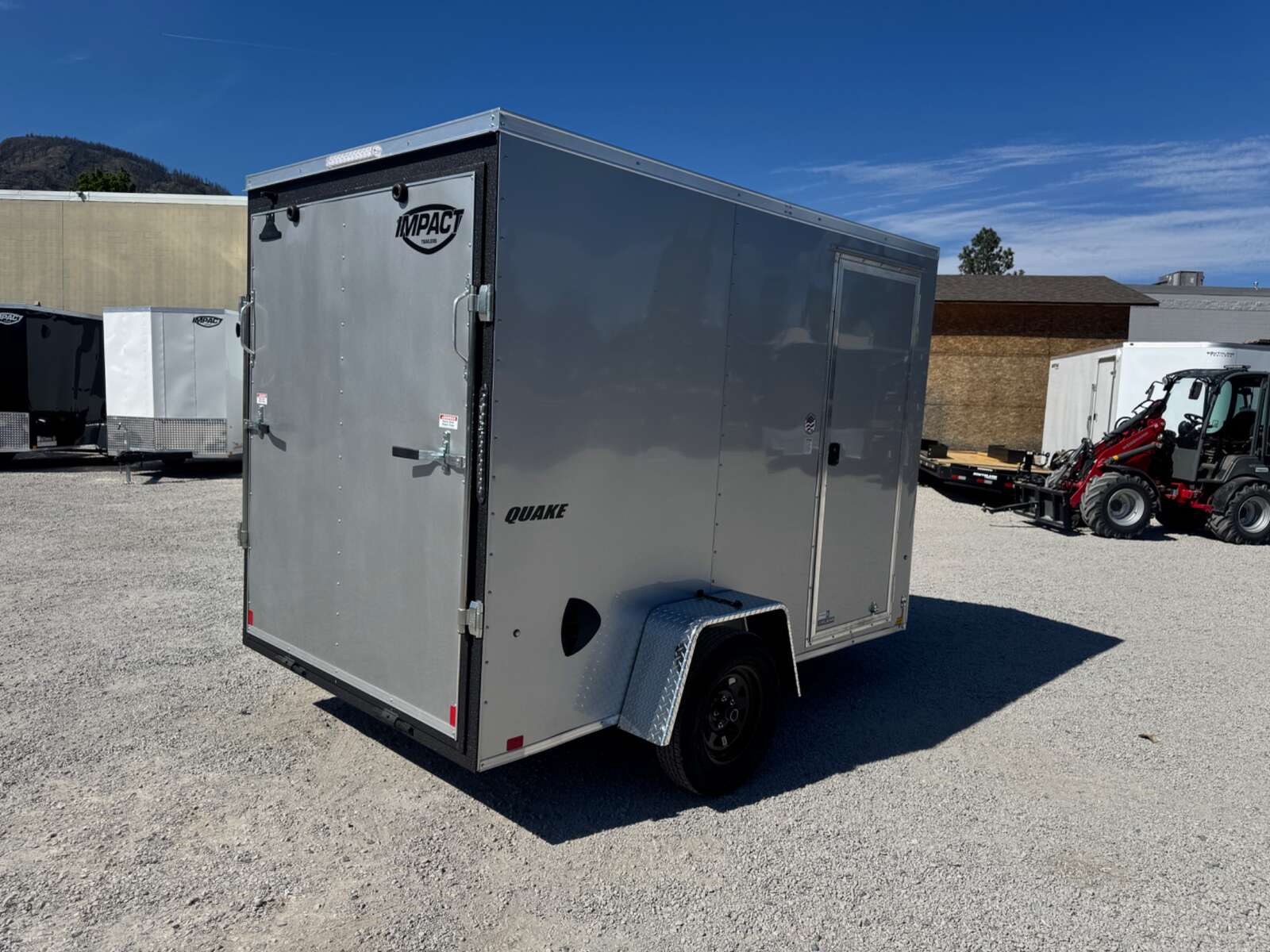 Photo of 2026 Impact Quake 6x10 V Nose Enclosed Cargo Trailer Ramp Door Silver Extra Height 2990lb GVW