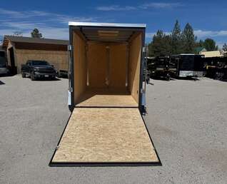 Thumbnail Photo of 2026 Impact Quake 6x10 V Nose Enclosed Cargo Trailer Ramp Door Silver Extra Height 2990lb GVW