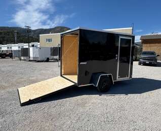 Thumbnail Photo of 2026 Impact Quake 6x10 V Nose Enclosed Cargo Trailer Ramp Door Black Extra Height 2990lb GVW