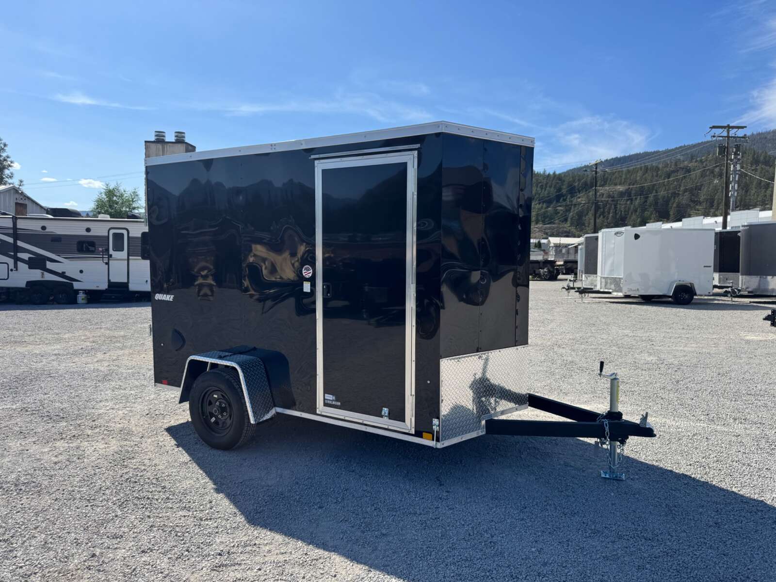 Photo of 2026 Impact Quake 6x10 V Nose Enclosed Cargo Trailer Ramp Door Black Extra Height 2990lb GVW