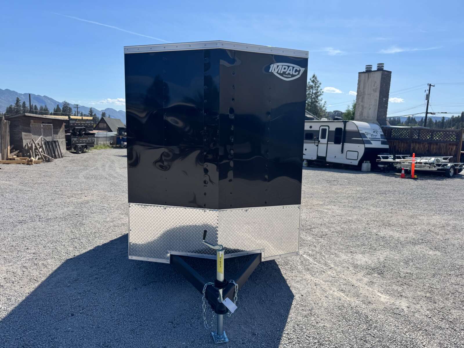 Photo of 2026 Impact Quake 6x10 V Nose Enclosed Cargo Trailer Ramp Door Black Extra Height 2990lb GVW