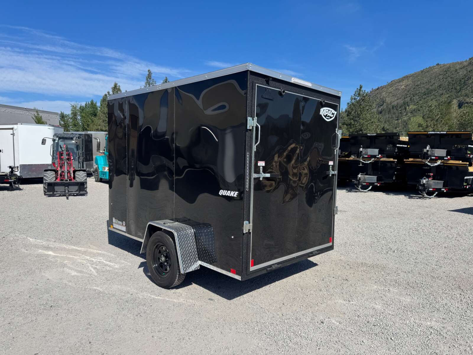 Photo of 2026 Impact Quake 6x10 V Nose Enclosed Cargo Trailer Ramp Door Black Extra Height 2990lb GVW
