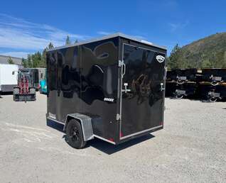 Thumbnail Photo of 2026 Impact Quake 6x10 V Nose Enclosed Cargo Trailer Ramp Door Black Extra Height 2990lb GVW