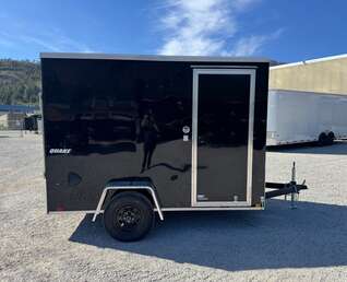 Thumbnail Photo of 2026 Impact Quake 6x10 V Nose Enclosed Cargo Trailer Ramp Door Black Extra Height 2990lb GVW