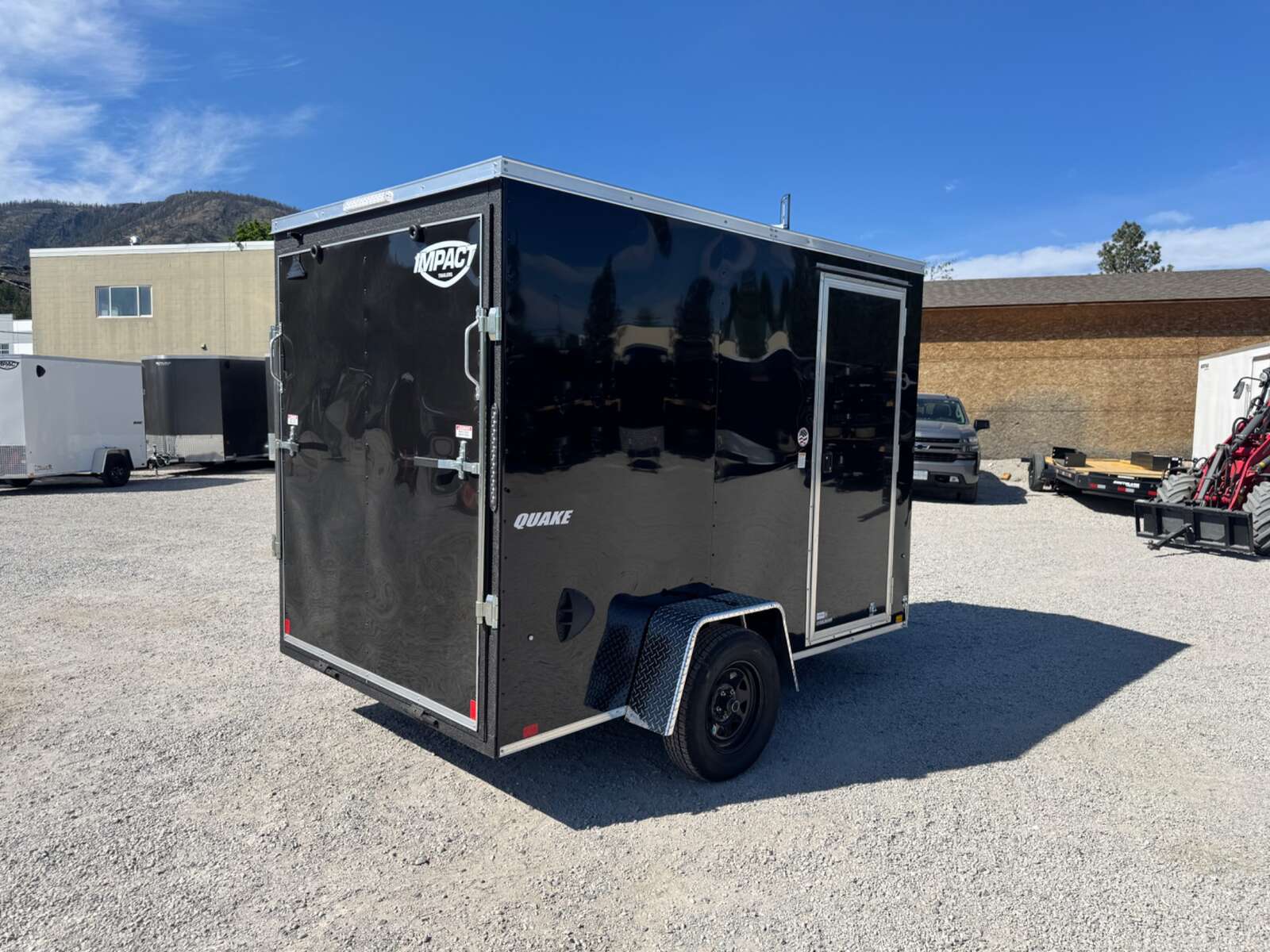 Photo of 2026 Impact Quake 6x10 V Nose Enclosed Cargo Trailer Ramp Door Black Extra Height 2990lb GVW