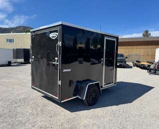 Thumbnail Photo of 2026 Impact Quake 6x10 V Nose Enclosed Cargo Trailer Ramp Door Black Extra Height 2990lb GVW
