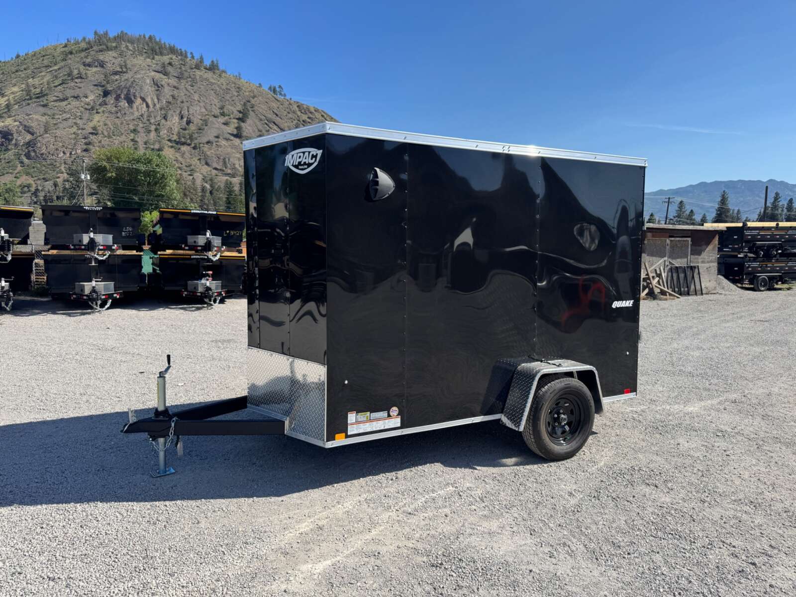 Photo of 2026 Impact Quake 6x10 V Nose Enclosed Cargo Trailer Ramp Door Black Extra Height 2990lb GVW