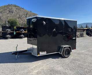 Thumbnail Photo of 2026 Impact Quake 6x10 V Nose Enclosed Cargo Trailer Ramp Door Black Extra Height 2990lb GVW