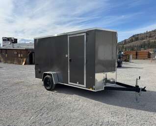 Thumbnail Photo of 2026 Impact Quake 6x12 V Nose Cargo / Enclosed Trailer Charcoal Grey Ramp Door Extra Height 2990lb GVW
