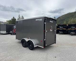 Thumbnail Photo of 2026 Royal Cargo 6x12 V Nose Cargo / Enclosed Trailer Ramp Door Charcoal Grey Tandem Axle 7700lb GVW (GSR)
