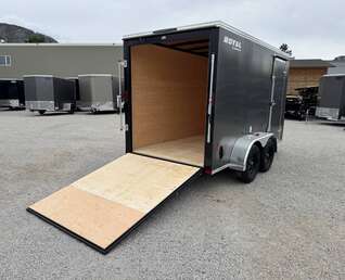 Thumbnail Photo of 2026 Royal Cargo 6x12 V Nose Cargo / Enclosed Trailer Ramp Door Charcoal Grey Tandem Axle 7700lb GVW (GSR)