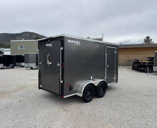 Thumbnail Photo of 2026 Royal Cargo 6x12 V Nose Cargo / Enclosed Trailer Ramp Door Charcoal Grey Tandem Axle 7700lb GVW (GSR)