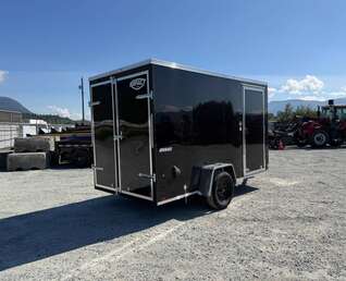 Thumbnail Photo of 2026 Impact Quake 6x12 V Nose Cargo / Enclosed Trailer Black Barn Door Extra Height 2990lb GVW