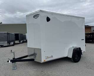Thumbnail Photo of 2026 Impact Quake 6x10 V Nose Enclosed Cargo Trailer Barn Doors White Extra Height 2990lb GVW
